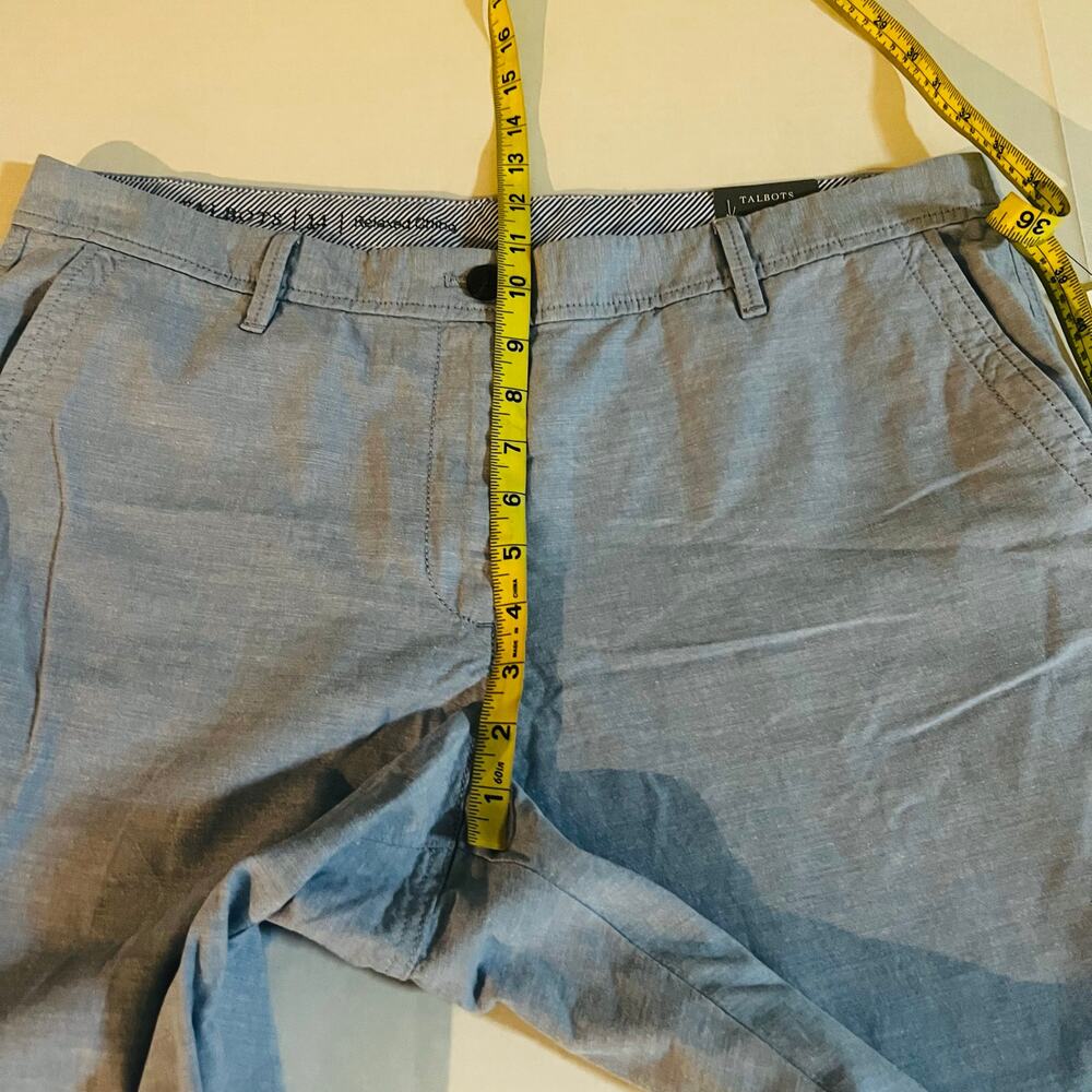Talbots Newport Chambray Relaxed Chinos Pants Size 14 NWT Blue - Picture 9 of 12